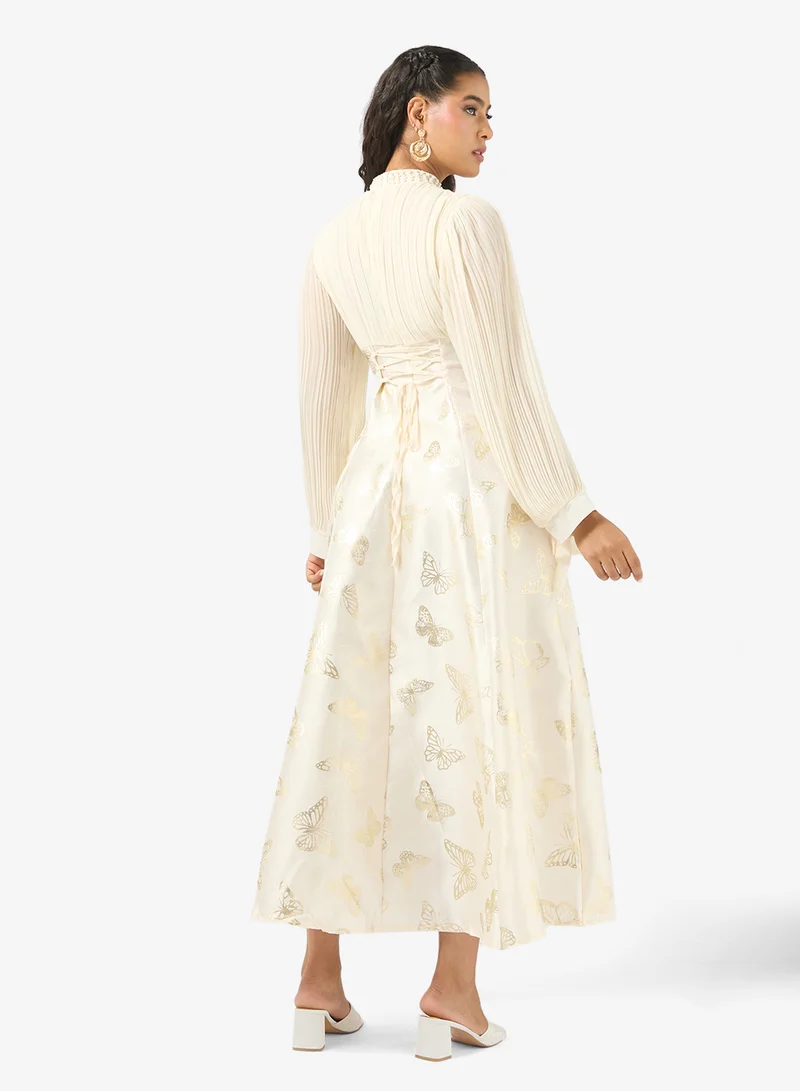 Khizana Dress With Butterfly Motiff