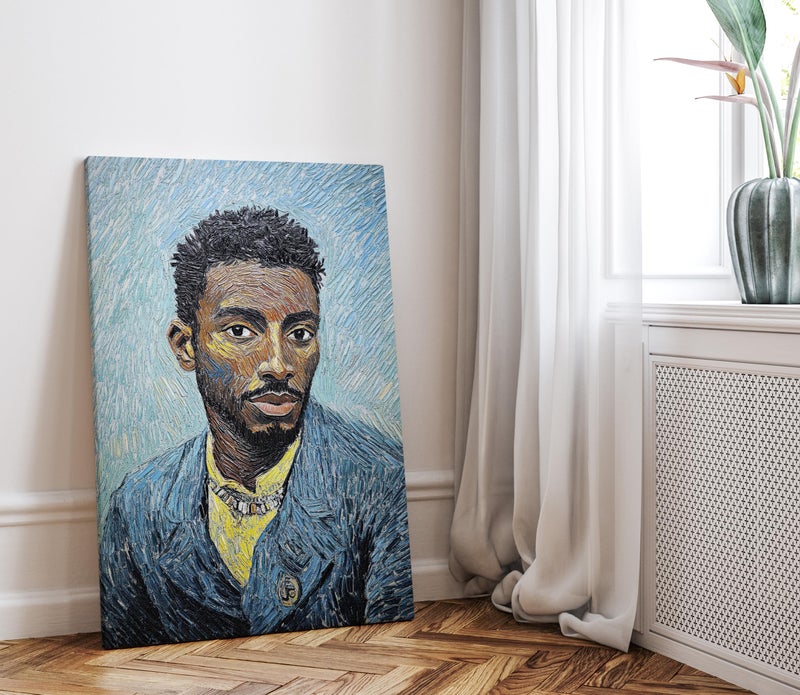 TNESSENTIAL Black Man Van Gogh Style Self Portrait Poster or Canvas Print, Van Gogh Portrait Remastered Art, African American Art, Afrocentric Decor - Image 5