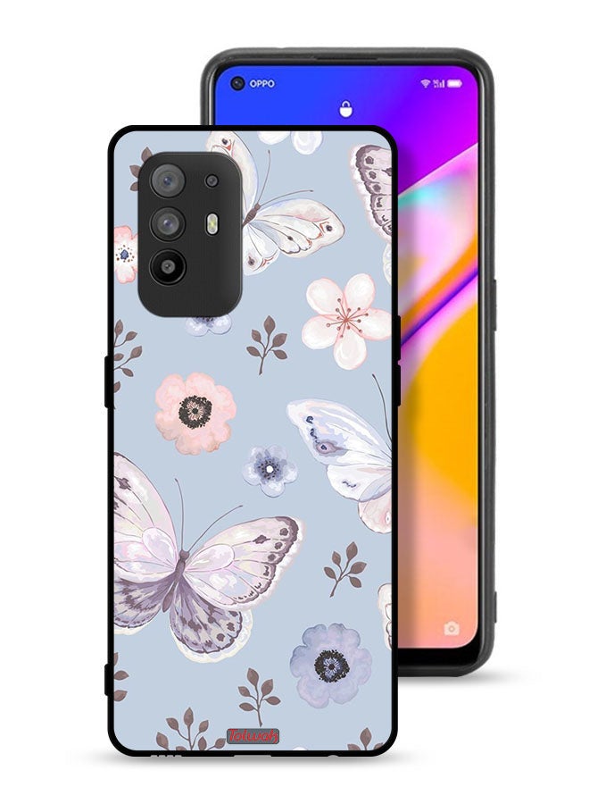 Tolwak Oppo F19 Pro Plus 5G Protective Case Cover Butterflies And Flowers - Image 1