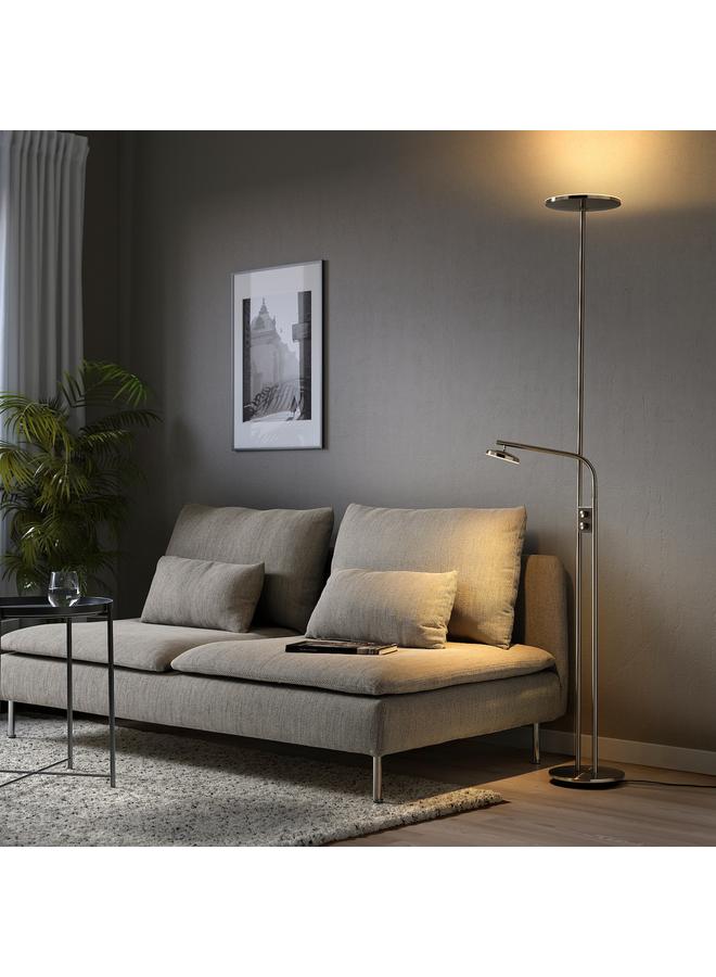 زبون مصباح LED للقراءة/إضاءة أرضية، قابل للتعتيم/مطلي بالنيكل، 180 سم  - Image 2