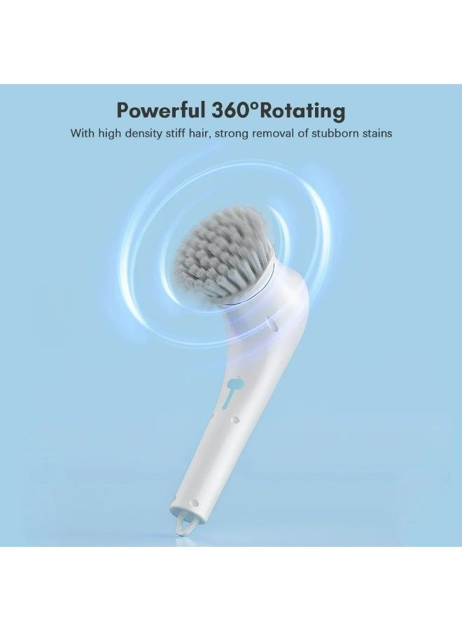 Electric Cleaning Brush with 5 Replaceable heads, Electric Vibration Cleaning, Suitable for Kitchen Bathroom Tub Shower/Glass/Bathtub/Cooktop/Toilet, Replaceable Brush Heads, Waterproof Design - Image 4