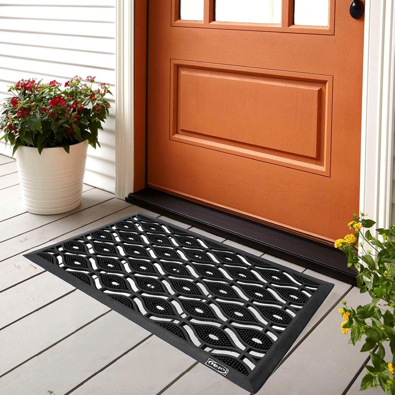 CASANEST Heavy Duty Outdoor Dust Removal Mat Rough Tough Mat for RestaurantOfficesHome Monsoon Mat Size Eye 20 x 40 inches