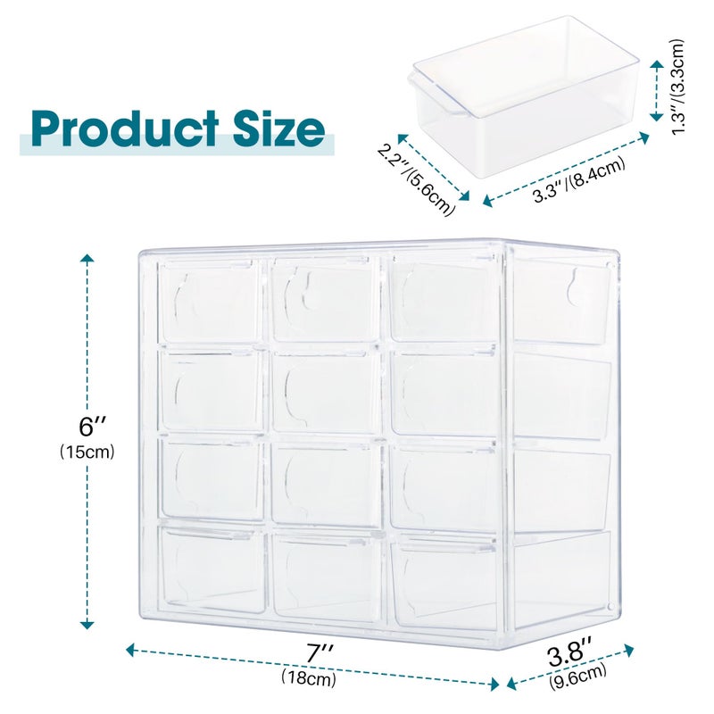 JOYMOMO Bead Storage Organizer Box with 12 Grids Clear Plastic Bead Storage Organizer (Beads Are Not Included) - Image 2