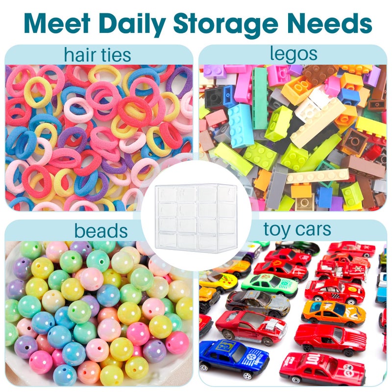 JOYMOMO Bead Storage Organizer Box with 12 Grids Clear Plastic Bead Storage Organizer (Beads Are Not Included) - Image 5