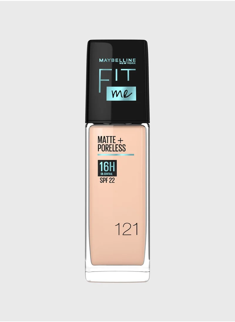 MAYBELLINE NEW YORK Fit Me Foundation Matte & Poreless Foundation 16H Oil Control with SPF 22 - 121