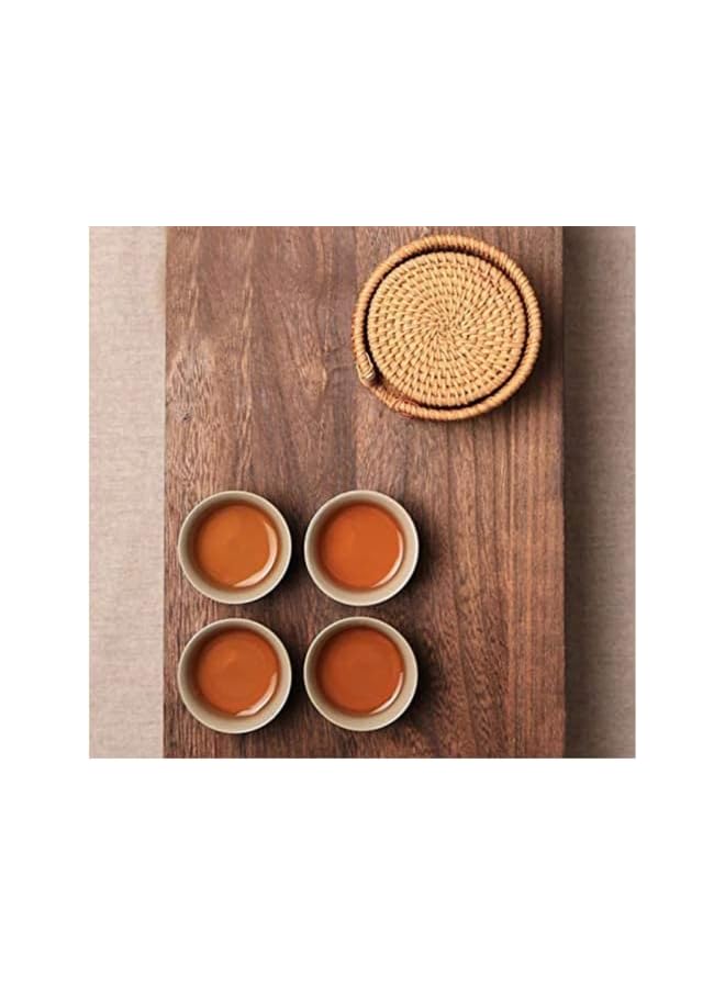 The Bros 6Pcs/Lot Creative Drink Coasters Set for Tea Accessories Round Tableware Placemat Dish Mat Rattan Weave Cup Mat Pad 8cm - Image 5