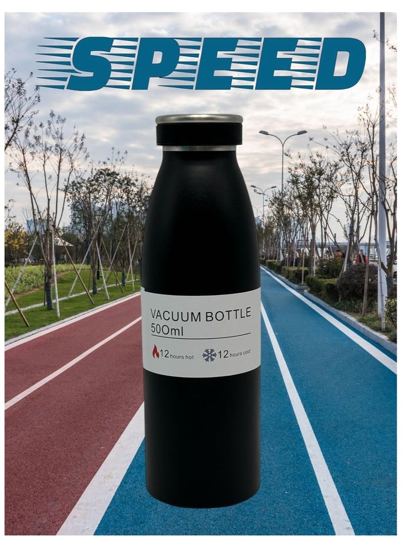 كيوشوب زجاجة مياه ترمس بريميوم من كيوشوب®️ سعة (500ml)، زجاجة شرب عالية الجودة، تحافظ على المشروبات ساخنة وباردة، مثالية للاطفال، معزولة بتفريغ الهواء، امنة للاستخدام في غسالة الصحون  - Image 2
