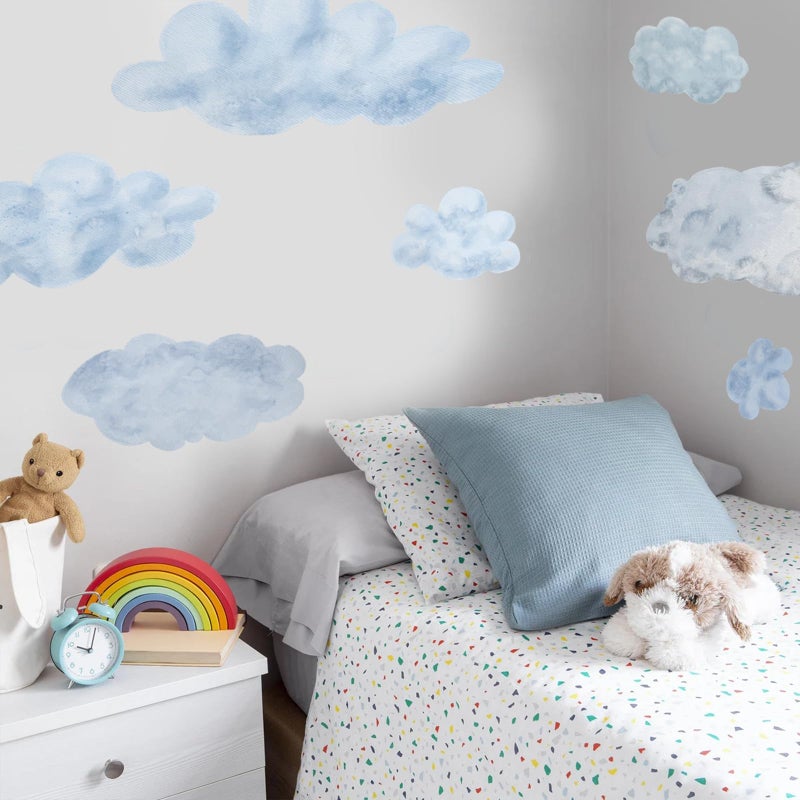 iinuu Large Cloud Wall Decals,Set of 7 Fluffy Clouds Blue and White,Perfect for Nursery,Kids Room,Playroom,Ceilings and Furniture - Image 4