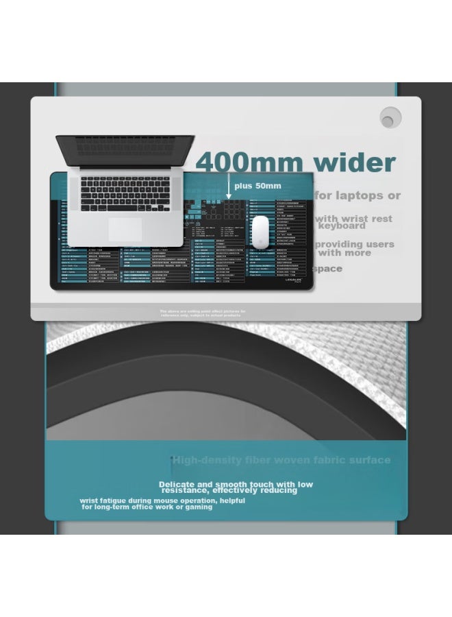 Lesailes Feidun Lesailes Win10 Shortcut Mouse Pad, Complete Set, Wubieziyugun, Extra Large, Lock Edge, Thickened, Office Computer Keyboard Desk Pad, Black, 900*400*3mm - Image 3