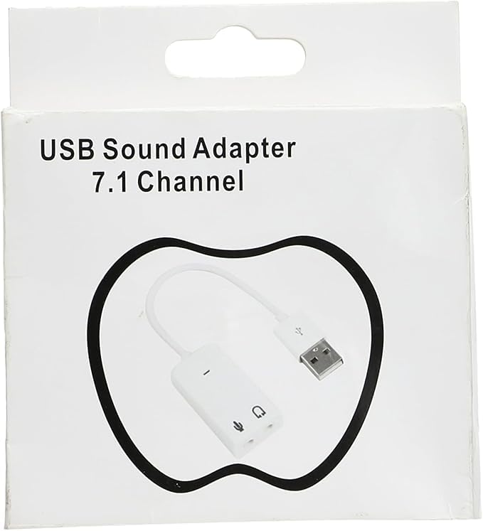 External Sound Card USB 7.1 Channel Audio Adapter with Microphone (White)