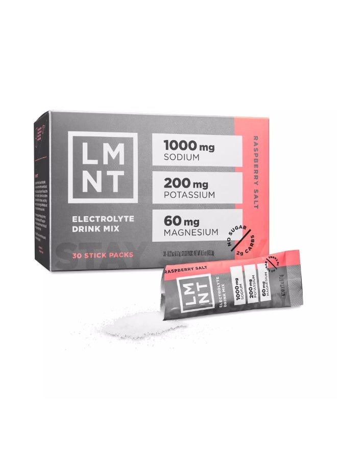 LMNT Zero Sugar Electrolytes - Raspberry Salt | Drink Mix | 30-Count - Image 1