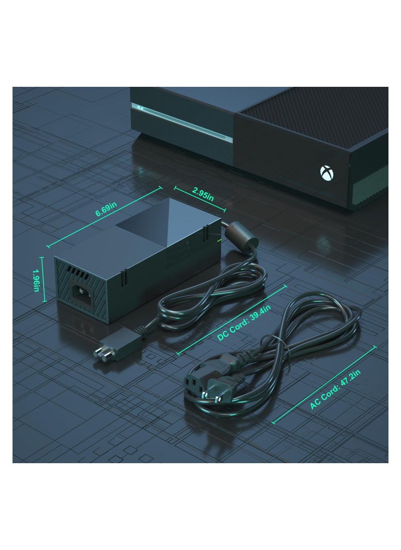 SYOSI - Power Supply for Xbox One, Power Supply Brick for Xbox One with Power Cord, (Low Noise Version) AC Adapter Power Supply Charge Compatible with Xbox One Console, 100-240V Auto Voltage - Image 1