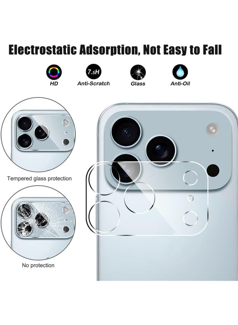 IPhone 17 Pro Max Camera Lens Screen Protector, HD Tempered Glass Camera Screen Protector Cover Film - Clear - Image 3