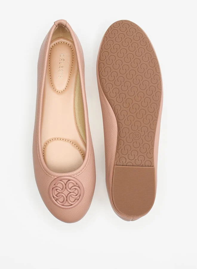 سيليست Women's Logo Accent Round Toe Ballerina Shoes