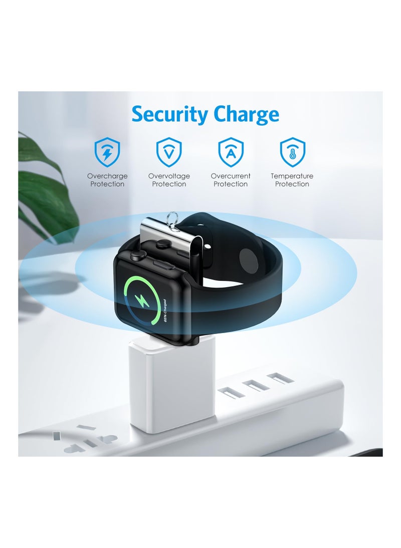 SYOSI Wireless Charger Fit for Apple Samsung Watch, Portable Magnetic 2 in 1, Wireless Fast Watch Charger Stand, Compatible with Apple Watch Series 8 7 SE 6 5 4 3 2, Samsung Galaxy Watch 5 4 3 2 1 - Image 3