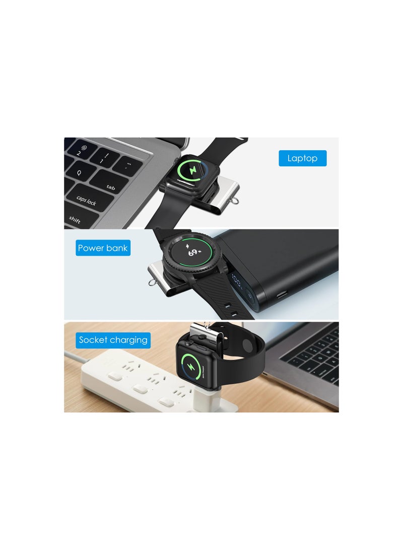 SYOSI Wireless Charger Fit for Apple Samsung Watch, Portable Magnetic 2 in 1, Wireless Fast Watch Charger Stand, Compatible with Apple Watch Series 8 7 SE 6 5 4 3 2, Samsung Galaxy Watch 5 4 3 2 1 - Image 4