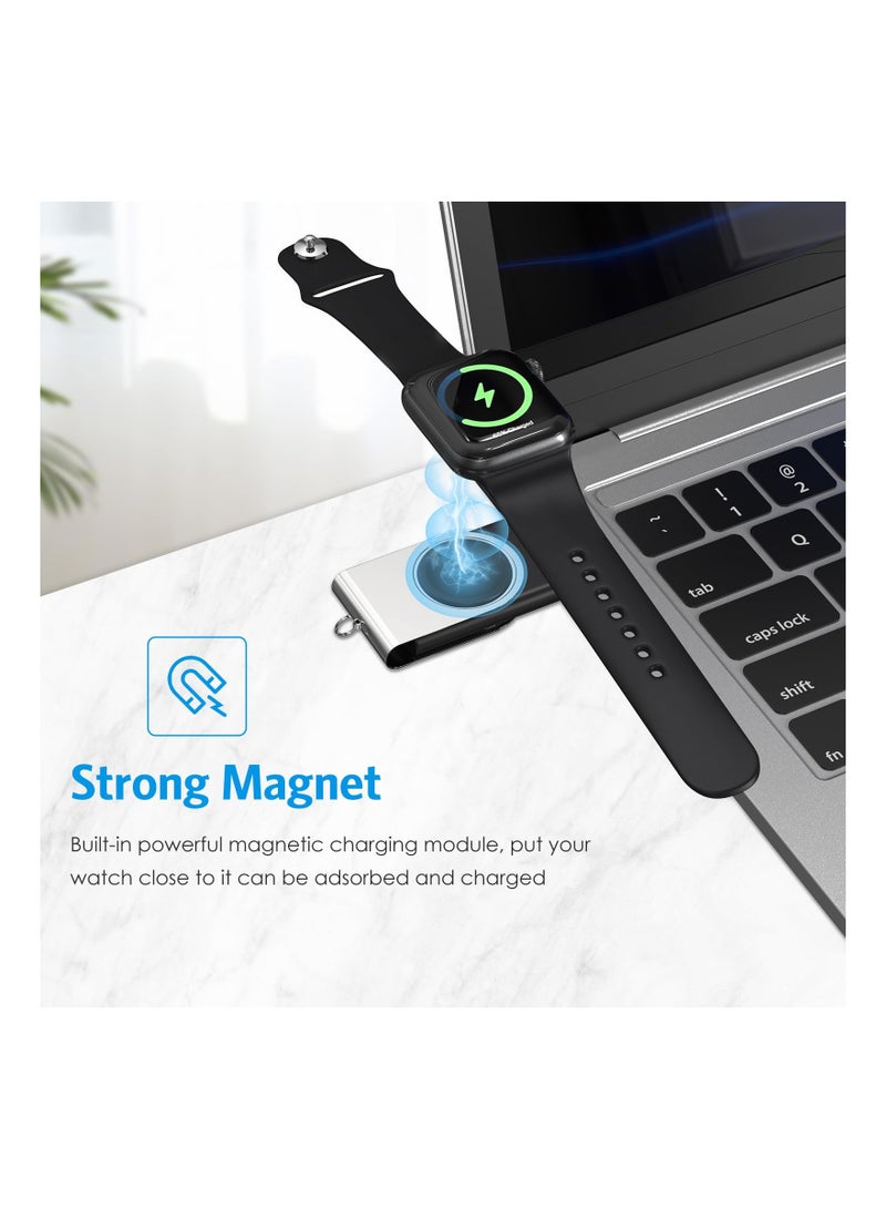SYOSI Wireless Charger Fit for Apple Samsung Watch, Portable Magnetic 2 in 1, Wireless Fast Watch Charger Stand, Compatible with Apple Watch Series 8 7 SE 6 5 4 3 2, Samsung Galaxy Watch 5 4 3 2 1 - Image 5