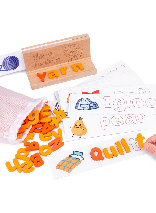 التعليم المبكر للأطفال، تعلم الحروف الأبجدية الإنجليزية، الكلمات التهجئة الإدراكية، ألعاب الأطفال بين الوالدين والطفل، ألعاب التنوير التعليمية، اللون: تهجئة الكلمات باللون الأصفر - Image 5