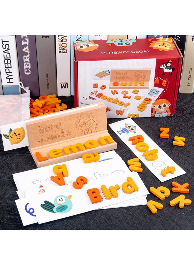 التعليم المبكر للأطفال، تعلم الحروف الأبجدية الإنجليزية، الكلمات التهجئة الإدراكية، ألعاب الأطفال بين الوالدين والطفل، ألعاب التنوير التعليمية، اللون: تهجئة الكلمات باللون الأصفر - Image 3