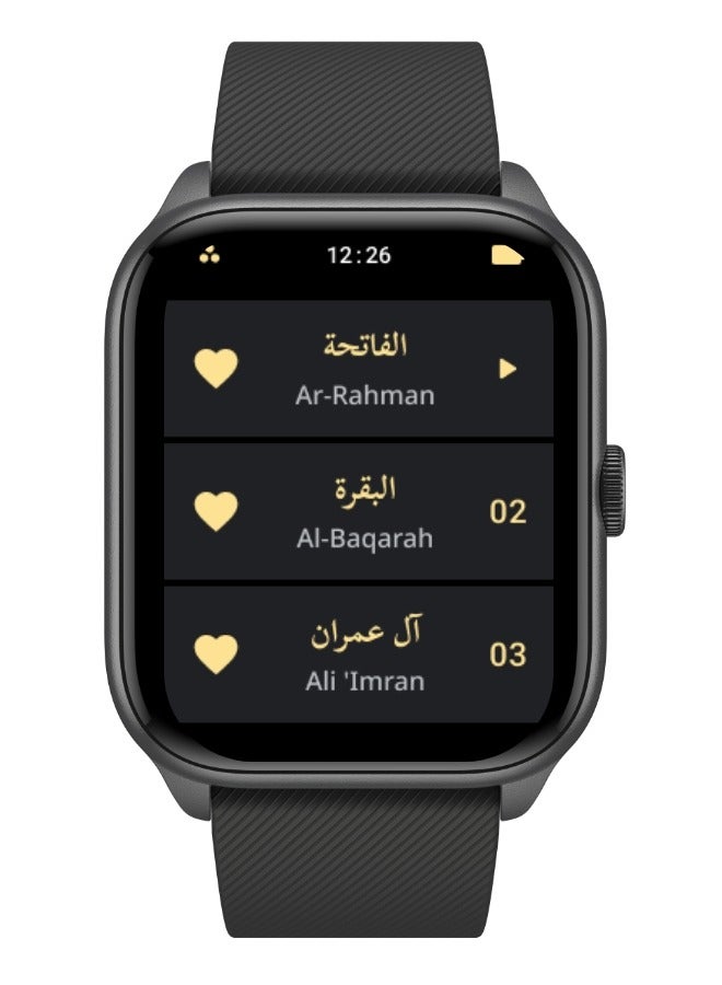 iQIBLA QURAN SMART WATCH Full Quran Recitation | Prayer Times Reminders | Daily Azkar | Hijri Calendar | HR & SPO2 Monitoring | Bluetooth Call  - Image 2