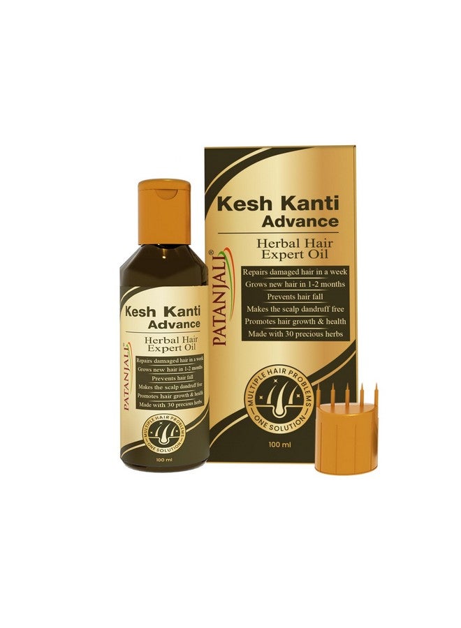 PATANJALI زيت باتانجالي كيش كانتي المتقدم للأعشاب 100 مل، شعر أقوى وأطول للنساء والرجال، زيت شعر مغذي غني بالأملاء، ريثا، كالنجي وشكايكاي - Image 1