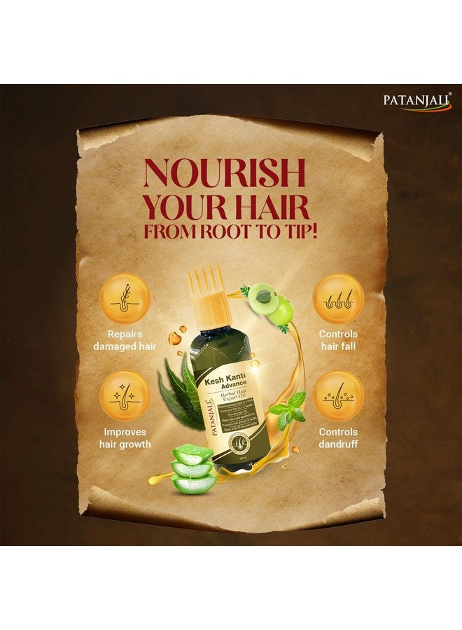PATANJALI زيت باتانجالي كيش كانتي المتقدم للأعشاب 100 مل، شعر أقوى وأطول للنساء والرجال، زيت شعر مغذي غني بالأملاء، ريثا، كالنجي وشكايكاي - Image 3