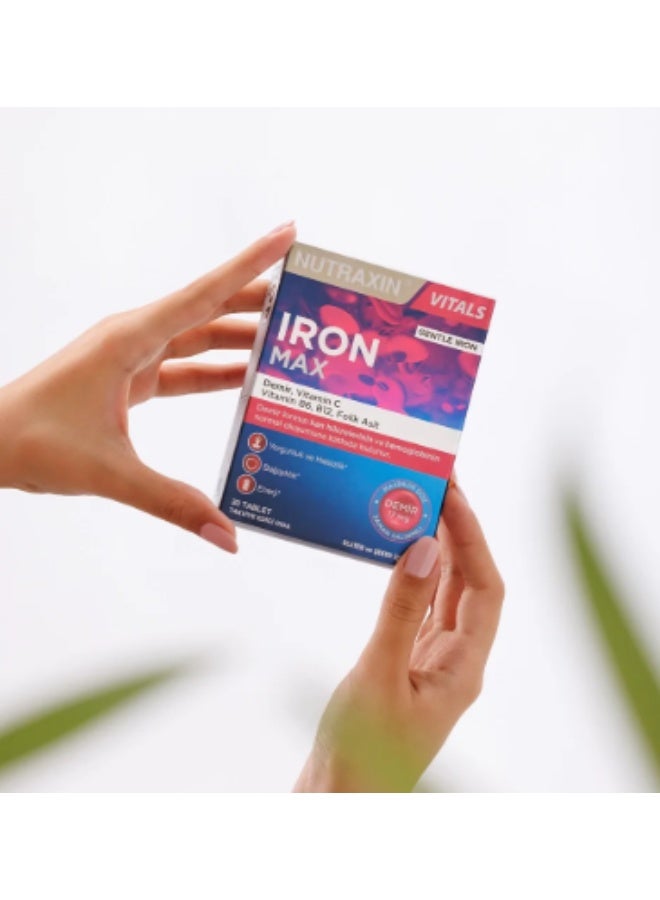 نوتركسين مكمل غذائي نيوتراكسين أيرون ماكس فيتامين - 30 قرصًا - Image 3
