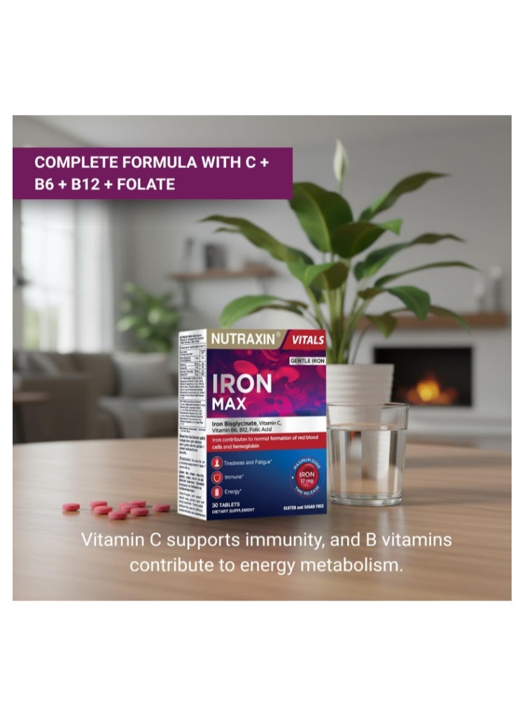 نوتركسين مكمل غذائي نيوتراكسين أيرون ماكس فيتامين - 30 قرصًا - Image 2