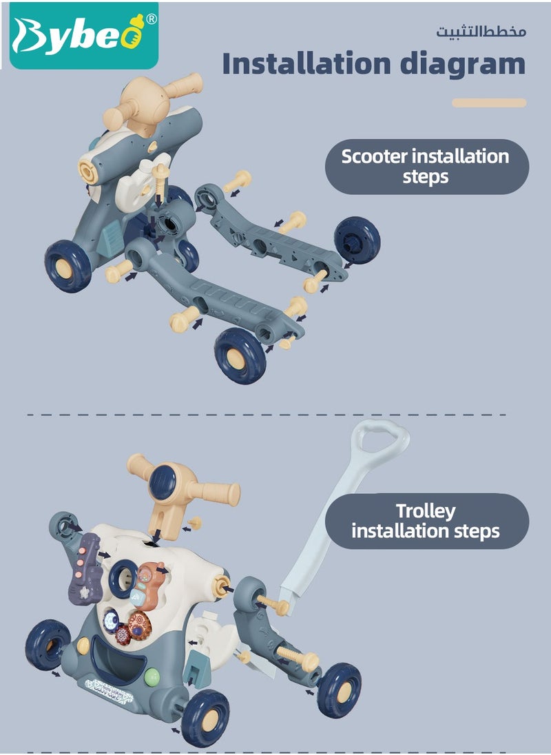 Bybeo - 6 in 1 Babies Learning Walker, Sit to Stand Baby Walkers, Multiple Toddler Activity Center, Adjustable Push Stroller, Toy Gift for Babies Boys Girls Toddlers - Image 1