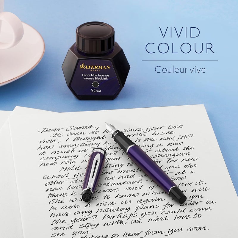Waterman 50ml Encre Noir Intense Fountain Pen Ink - Intense Black - Image 3