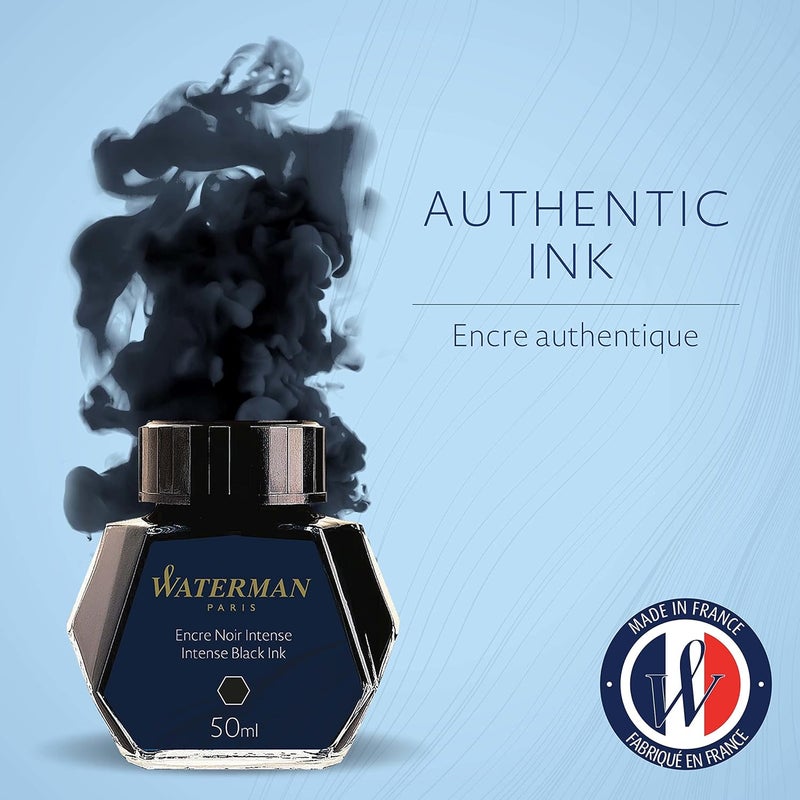 Waterman 50ml Encre Noir Intense Fountain Pen Ink - Intense Black - Image 2