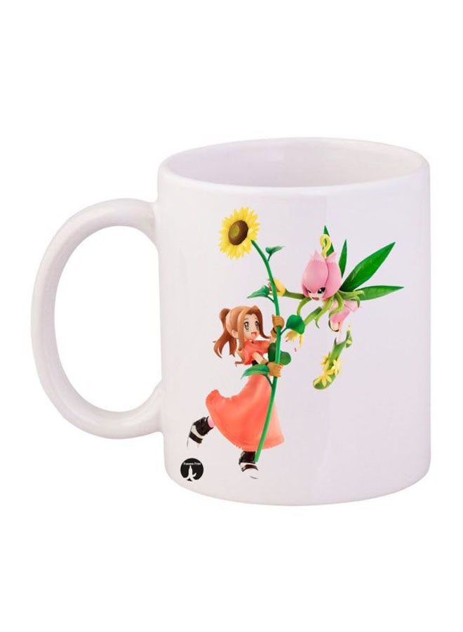 Digimon Printed Mug White/Orange/Green 11ounce