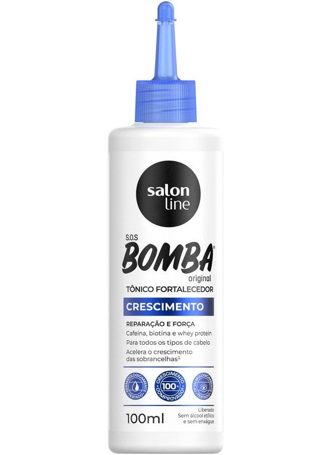 Salon Line - Salon Line Linha Sos Bomba (Original) Tonico Fortalecedor Crescimento Acelerado 100 Ml (Salon Line Sos Bomb (Original) Collection Fast Growth Strengthening Tonic 3.38 Fl Oz) - Image 1