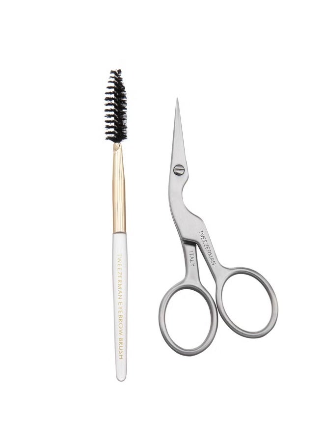 Tweezerman Brow Shaping Scissors And Brush - Image 1