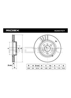 ريديكس RIDEX - مجموعة أقراص الفرامل (الأمامية) لسيارات BMW - 34116794429/ 34116896652/ 34116793123/ 34106883506  - Image 3