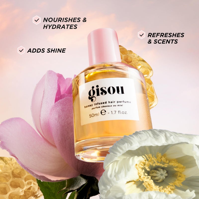 Gisou Honey Infused Hair Perfume â€“ Long-Lasting Hair Fragrance with Mirsalehi Honey & Argan Oil, Wildflower Honey scent, 1.7 Fl Oz - Image 2