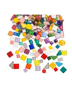 KASTWAVE Mosaic Tiles Bulk, 250g Colorful Small Glass Pieces, Irregular Tiles Mosaic Glass, Glass Mosaic Tiles, Stained Glass Pieces for DIY Picture Home Mosaic Decoration  - Image 1