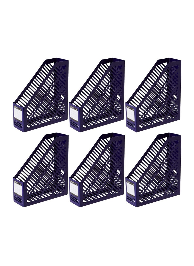 Maxi 6-Piece A4 Size Plastic Magazine Holder Blue  - Image 1