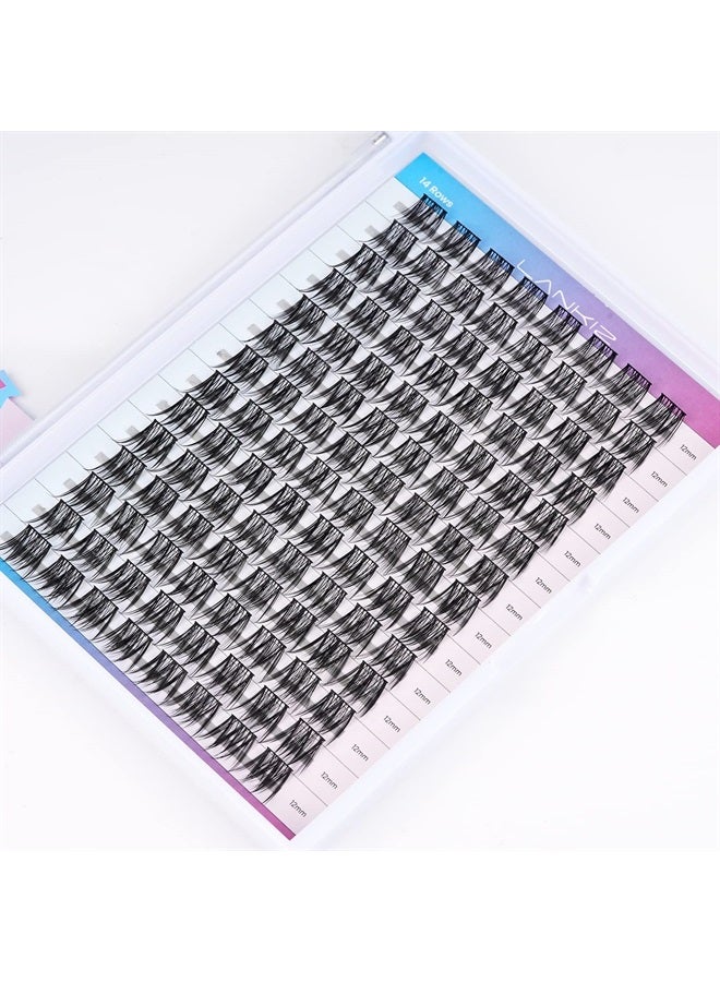 LANKIZ DIY Eyelash Extensions,Individual Lash Extensions Clusters,112 Clusters, Soft and Lightweight 12mm Only Resuale Wide Band Cluster Lashes for Home use (Hybird C curl) - Image 1