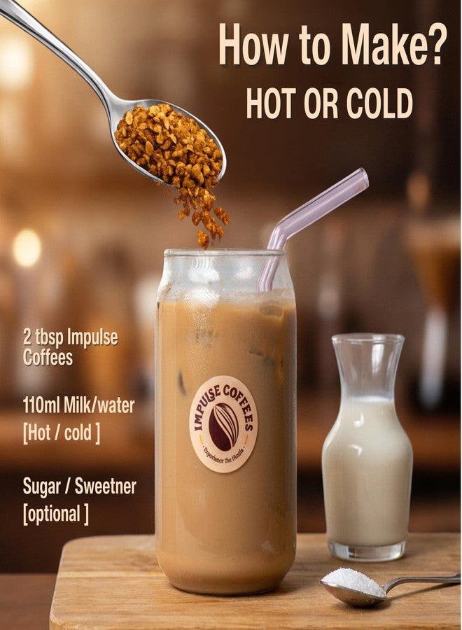 Impulse Coffees Nawabi Pistachio Instant Coffee Powder | Rich Pistachio Flavour with Freeze-Dried Pure Arabica Coffee | Buttery Nuttiness & Toasty Café-Like Pistachio Aroma & Easy Instant Brew | 50 Gm - Image 3
