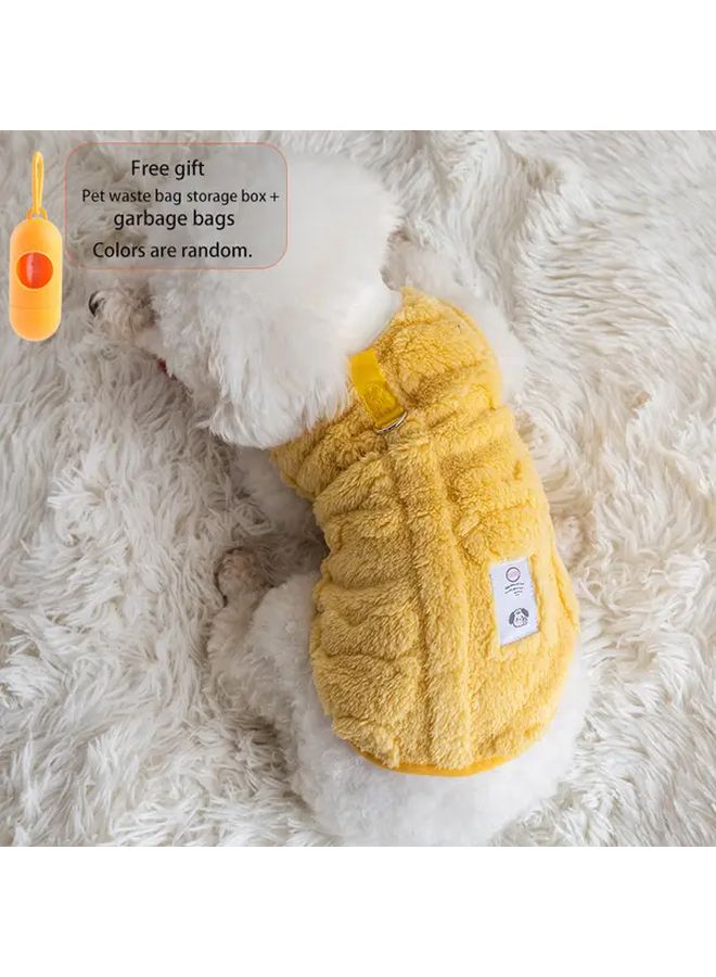 سترة الكلاب الوردية XL المصنوعة من الف fleece والمتوافقة مع المقود، معطف شتوي بدون أكمام للحيوانات الأليفة الصغيرة والمتوسطة - Image 2
