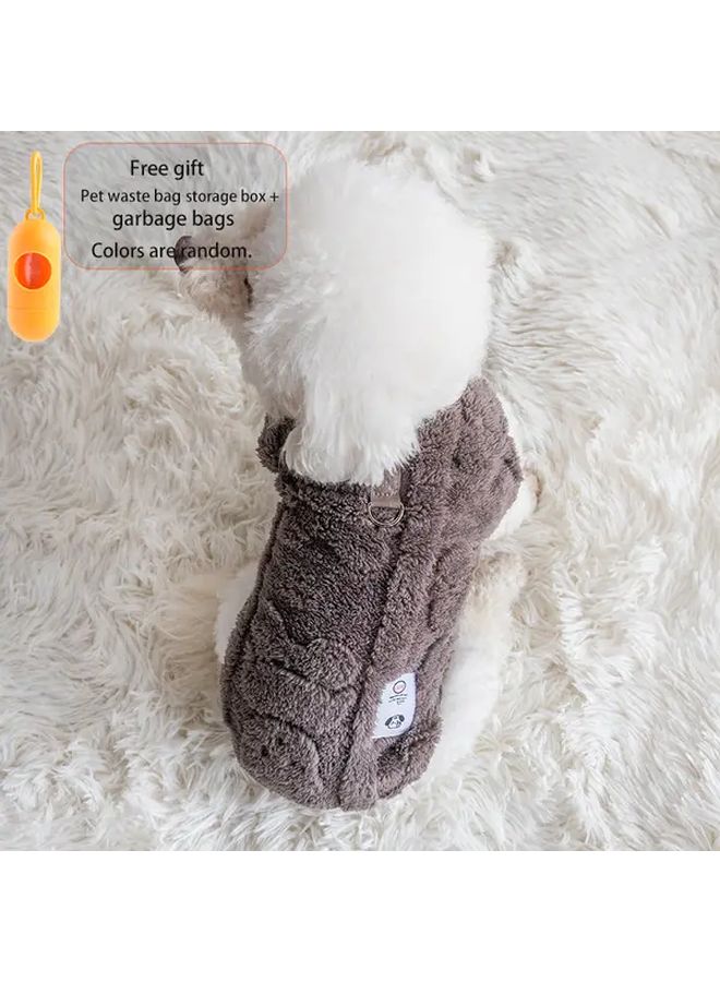 سترة الكلاب الوردية XL المصنوعة من الف fleece والمتوافقة مع المقود، معطف شتوي بدون أكمام للحيوانات الأليفة الصغيرة والمتوسطة - Image 4