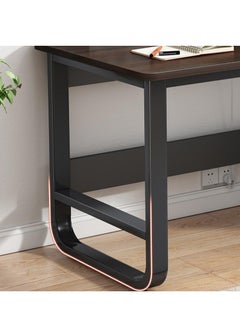 Golden Computer Desk with Drawers & Storage Shelves,100*50cm Study Work Writing Desk for Home Office Bedroom, Simple Modern  PC Desks Table,Black  - Image 4