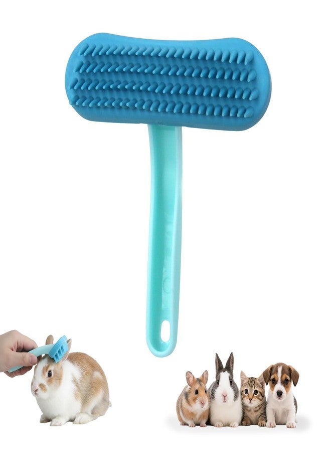 NZELSW Guinea Pig and Bunny Brush, Beauty Silicone Brush, Soft Smoothing Dog Brush, Shedding Season Helps Untangle Mats and Comb Loose Fur for Chinchillas, Bunnys, Guinea Pigs and Puppies (Blue) - Image 1