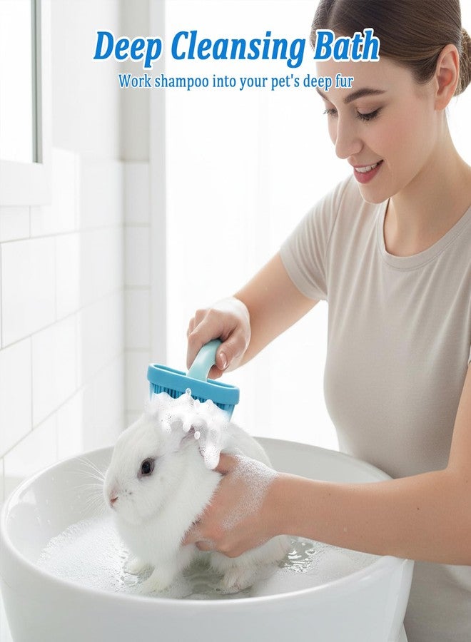 NZELSW Guinea Pig and Bunny Brush, Beauty Silicone Brush, Soft Smoothing Dog Brush, Shedding Season Helps Untangle Mats and Comb Loose Fur for Chinchillas, Bunnys, Guinea Pigs and Puppies (Blue) - Image 5