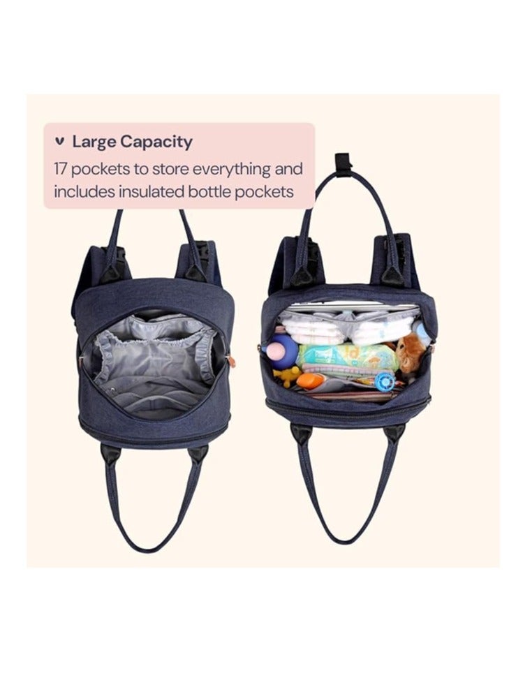 BabbleRoo Baby Diaper Backpack with Changing Mat - Large Capacity Diaper Bag Multifunction Waterproof Travel Bag with Detachable Pacifier Case, Unisex - Image 2