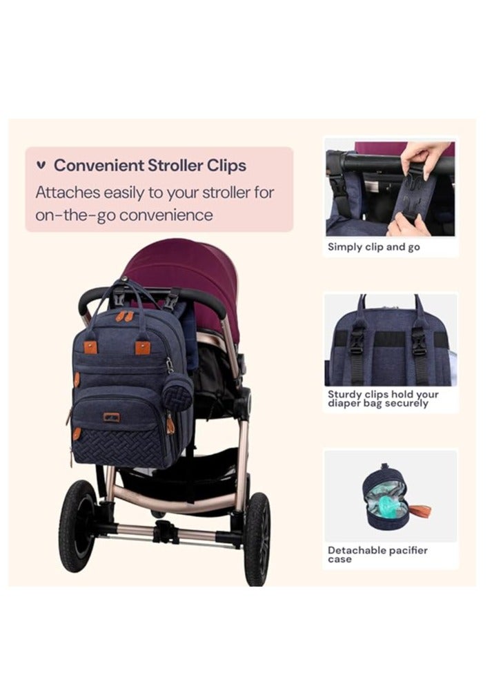 BabbleRoo Baby Diaper Backpack with Changing Mat - Large Capacity Diaper Bag Multifunction Waterproof Travel Bag with Detachable Pacifier Case, Unisex - Image 5