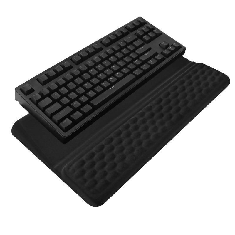 KEPUTAIER Computer Keyboard Stand with Wrist Rest, Ergonomic Tilted Keyboard Holder - Keyboard Riser with Wrist Pad - Keyboard Tray Support for Office Home - Black Starry Night - Image 1