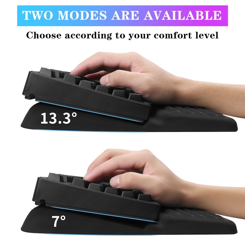 KEPUTAIER Computer Keyboard Stand with Wrist Rest, Ergonomic Tilted Keyboard Holder - Keyboard Riser with Wrist Pad - Keyboard Tray Support for Office Home - Black Starry Night - Image 2