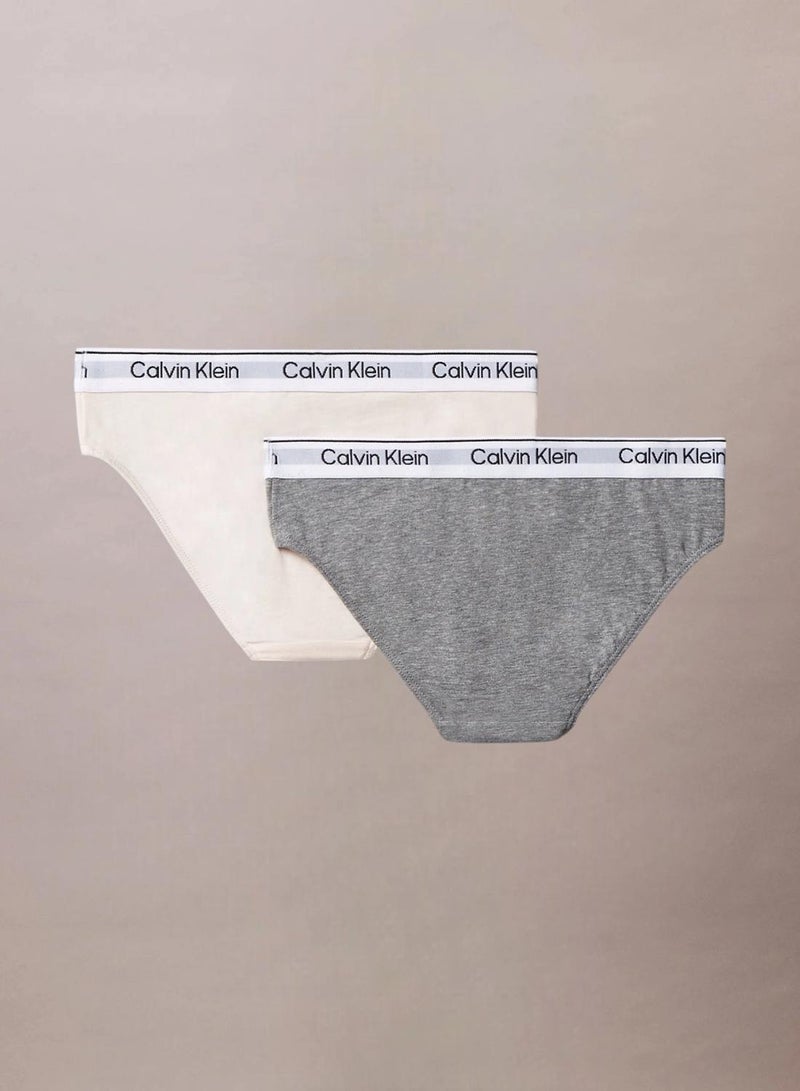 Calvin Klein Jeans 2 Pack Girls Bikini Briefs - Icon Cotton Stretch - Image 2